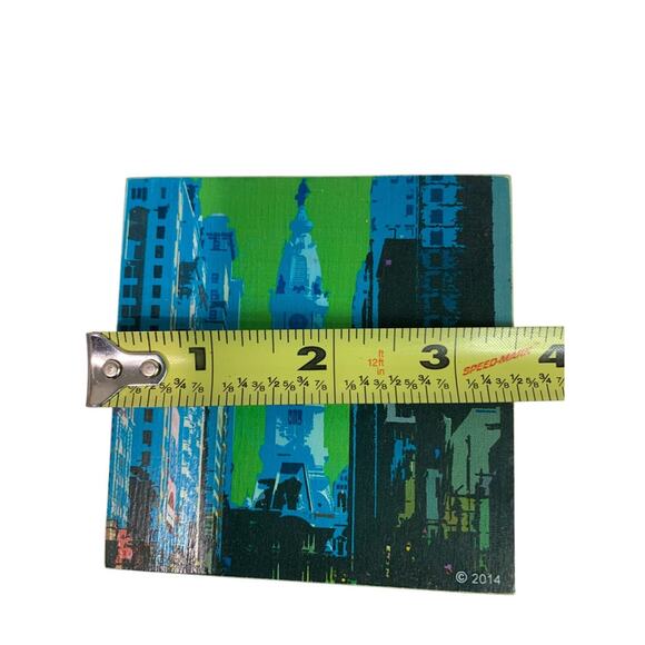 Set of 4 Magnet Drink Coasters Wooden Philadelphia 2014 Bright Graphics - Picture 9 of 9
